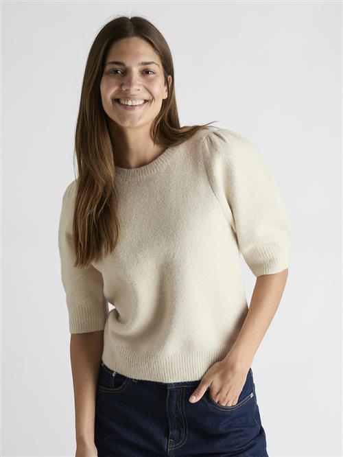 Neo Noir Martha Bow Knit Tee Kvinde Ivory Kortærmet Strik Str 44 - hos Magasin