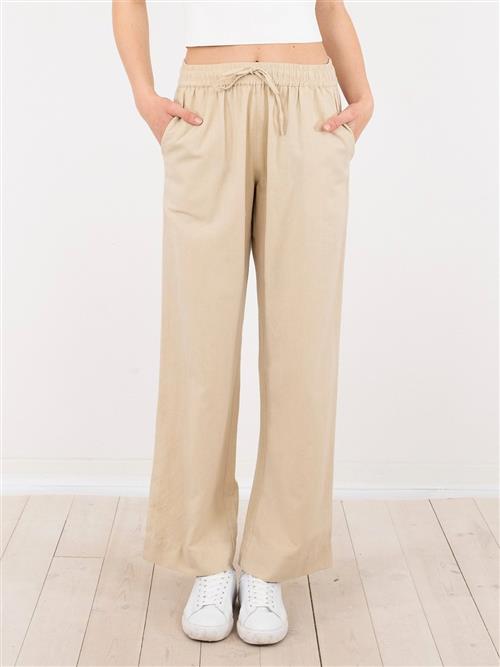 Neo Noir Sonar Mini Stripe Pants Kvinde Sand/strib Hørbukser Str 36 - hos Magasin