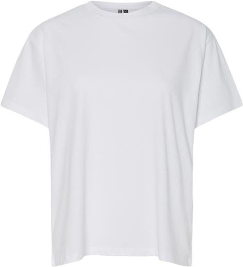 Pieces Pcalma SS Oneck Loose TEE BOX D2D Kvinde Bright White/red La Vita Kortærmede T-shirts Str XL - hos Magasin