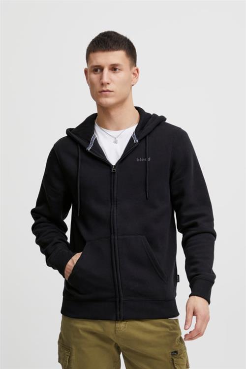 Se Blend Bhdownton Zipthrough Sweatshirt Mand Black Hoodies Regular Fit Str S - hos Magasin ved Magasin