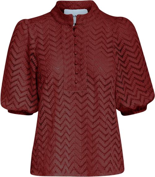 Se Minus Msjeva Half Sleeve Blouse Kvinde Madder Brown Kortærmede Bluser Str 46 - hos Magasin ved Magasin