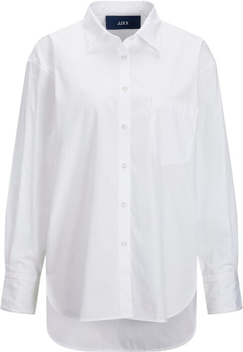 JJXX Jxjamie LS Relaxed Poplin Shirt NOO Kvinde White Langærmede Skjorter Str XS - hos Magasin