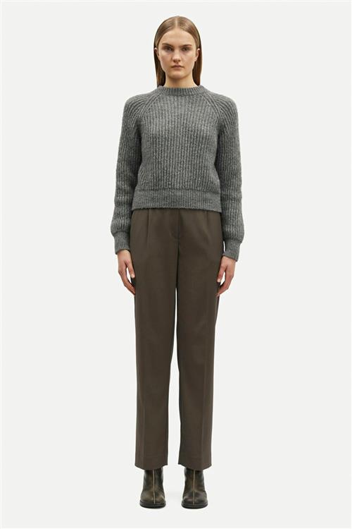 Samsøe Samsøe Saramona Trousers 14635 Kvinde Black Olive Bukser Med Lige Ben Str L - hos Magasin