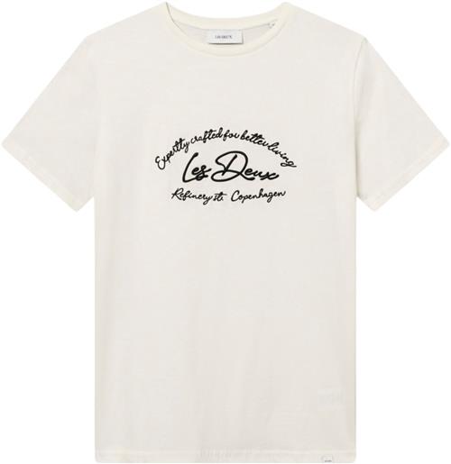 Les Deux Camden Tshirt Mand Light Ivory/black Kortærmede T-shirts Str S - hos Magasin