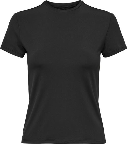 ONLY Onlea S/S TOP O Neck CS JRS Kvinde Sort Kortærmede T-shirts Str L - hos Magasin