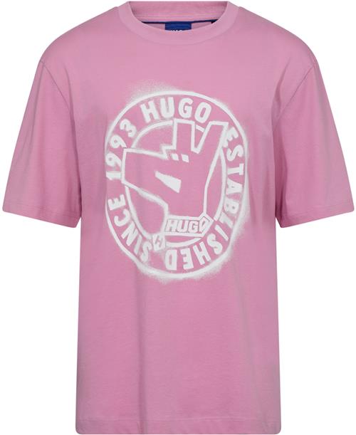 HUGO Norieles Mand Medium Pink Kortærmede T-shirts Str XL - hos Magasin