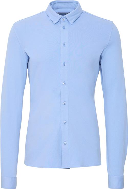 Casual Friday Cfarthur LS BU Jersey Piquet Shirt Kvinde Bel Air Blue Skjorter Slim Fit Str L - hos Magasin