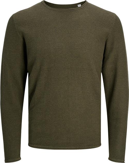 Jack & Jones Jjecooper Knit Crew Neck Noos Mand Olive Night Sweaters Str XL - hos Magasin