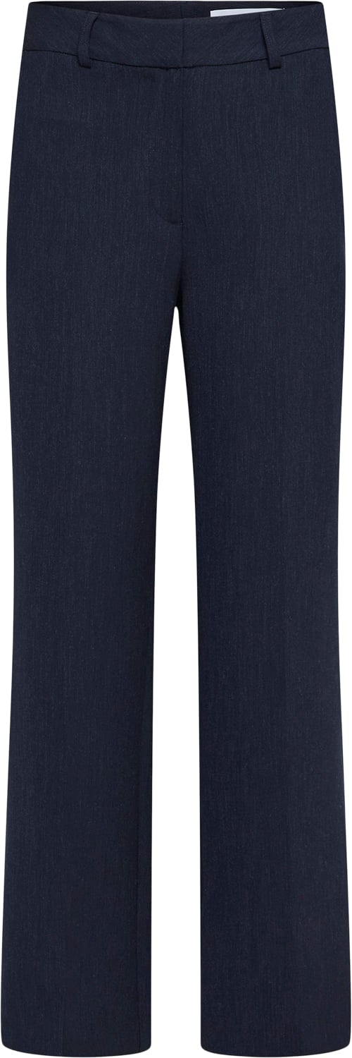 Se Selected Femme Slfrita MW Wide Pant Dark SAP MEL N Kvinde Dark Sapphire/melange Bukser Med Lige Ben Str "34/""32" - hos Magasin ved Magasin