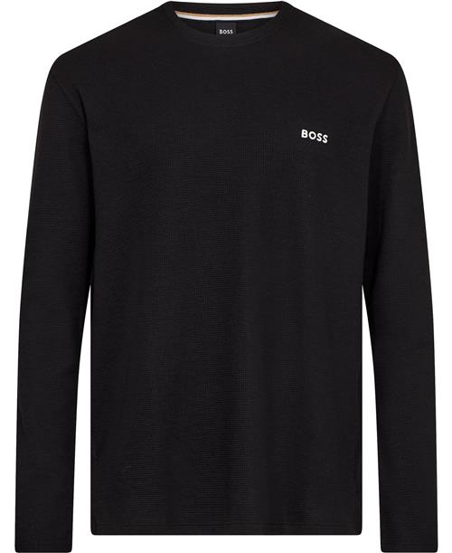 BOSS Waffle Lsshirt Mand Sort Sweatshirts Str S - hos Magasin