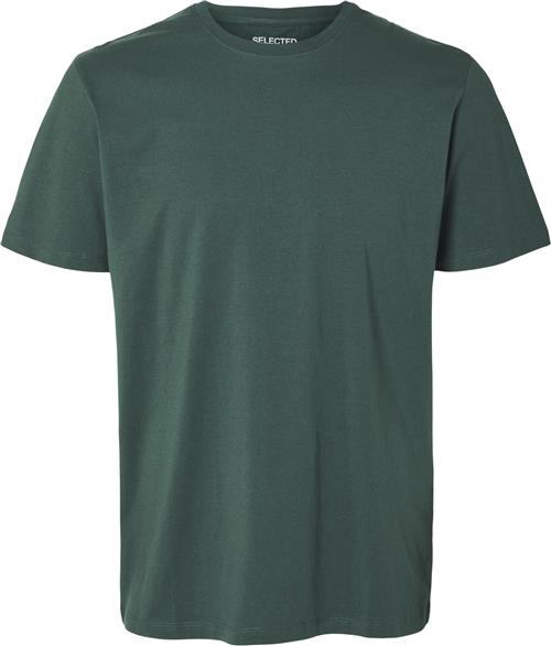 Se Selected Homme Slhaspen SS Oneck TEE Noos Mand Rain Forest Kortærmede T-shirts Regular Fit Str XL - hos Magasin ved Magasin