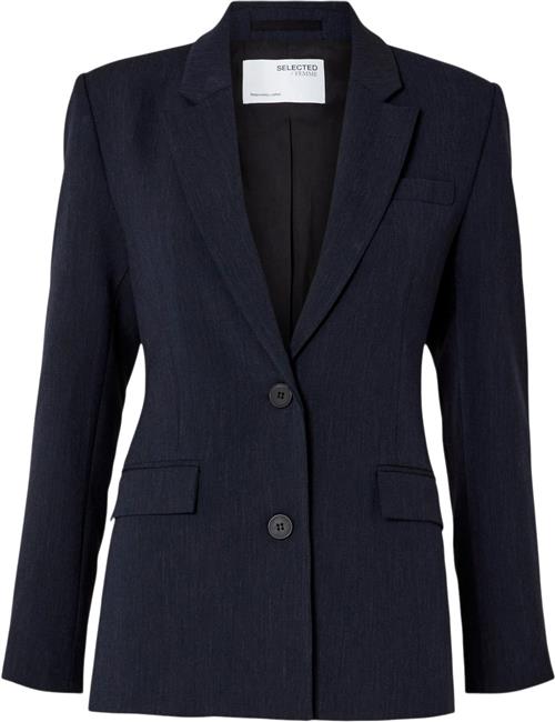 Selected Femme Slfrita LS Classic Blazer DSM Noos Kvinde Dark Sapphire/melange Blazere Str 42 - hos Magasin