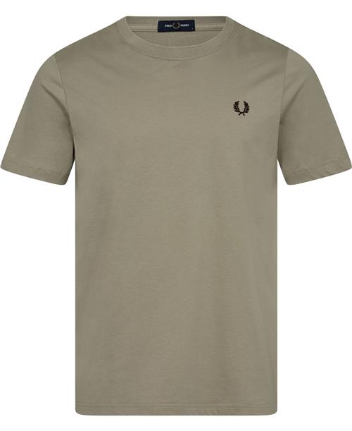 Fred Perry M1600 Mand Warm Grey/brick Kortærmede T-shirts Str S - Bomuld hos Magasin