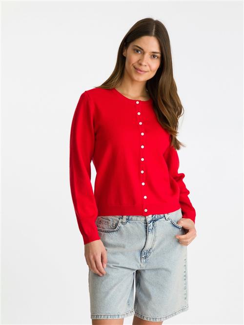 Neo Noir Jilla Heavy Knit Cardigan Kvinde Red Cardigans Str 36 - hos Magasin