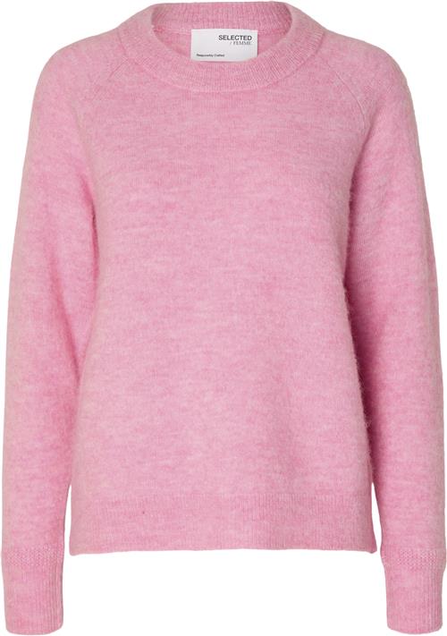 Se Selected Femme Slflulu LS Knit Oneck B Noos Kvinde Moonlite Mauve/melange Sweaters Str XS - hos Magasin ved Magasin