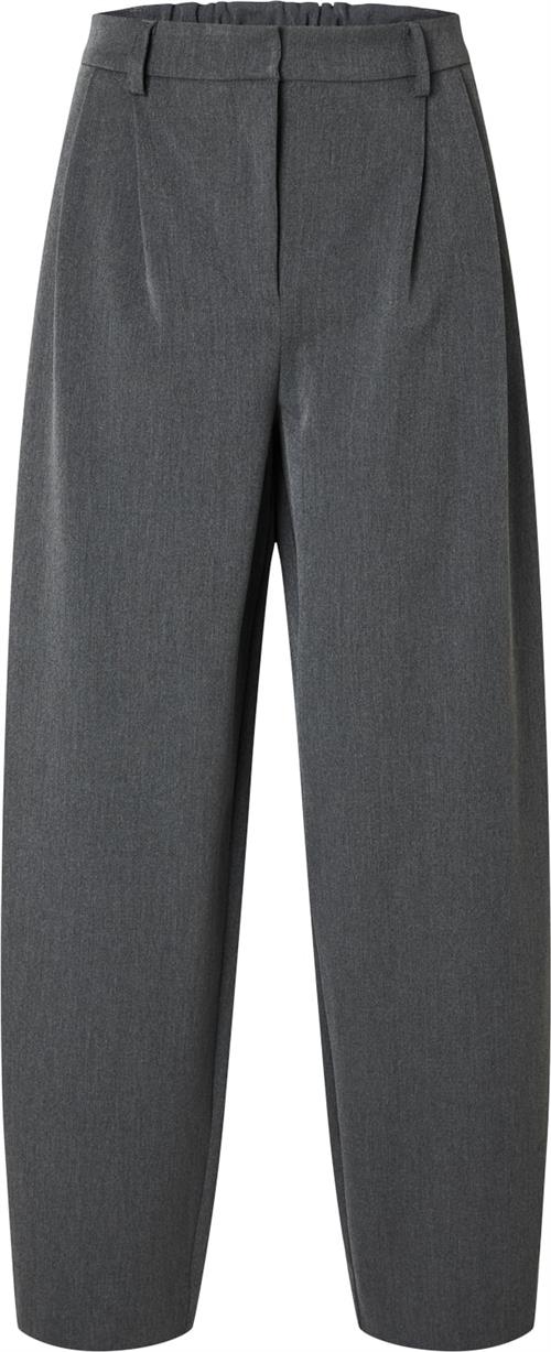 Selected Femme Slfpiya HW Barrel Pant Kvinde Grå Bukser Med Brede Ben Str 42 - hos Magasin