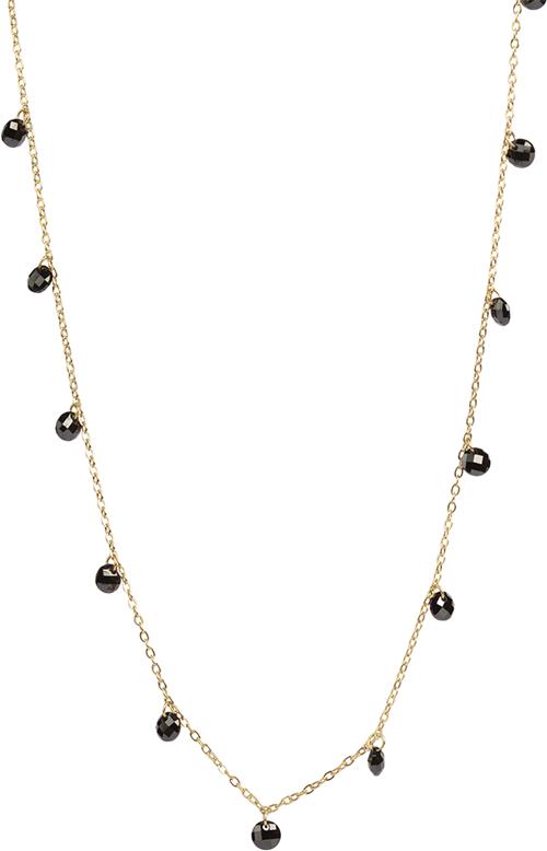 Se BeChristensen Susan Black Zirconia Necklace Gold 38+5cm - Halskæder Med Vedhæng hos Magasin ved Magasin