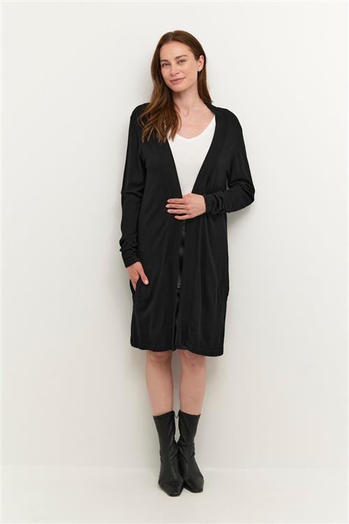 Culture Cuannemarie Long Cardigan Kvinde Black Cardigans Str XS - hos Magasin