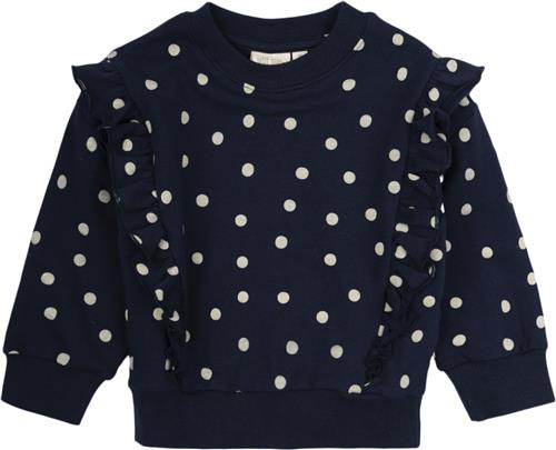 PETIT PIAO Sweat Shirt Line Ruffel Str 110 cm - Indigo Plum/dark Sweatshirts hos Magasin