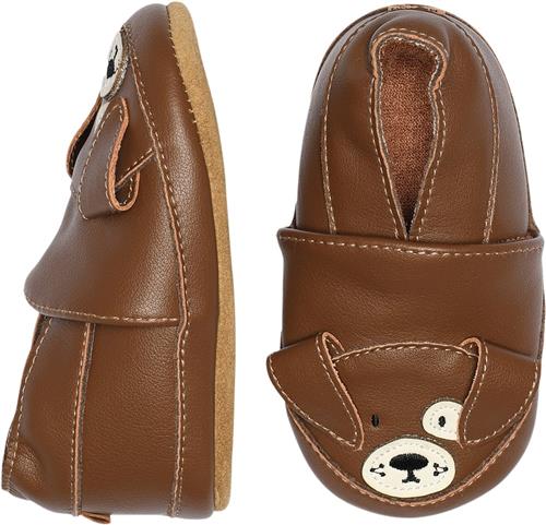 Melton Dog Leather Slippers Cocoa Brown Hjemmesko Str 20/21 - Læder hos Magasin