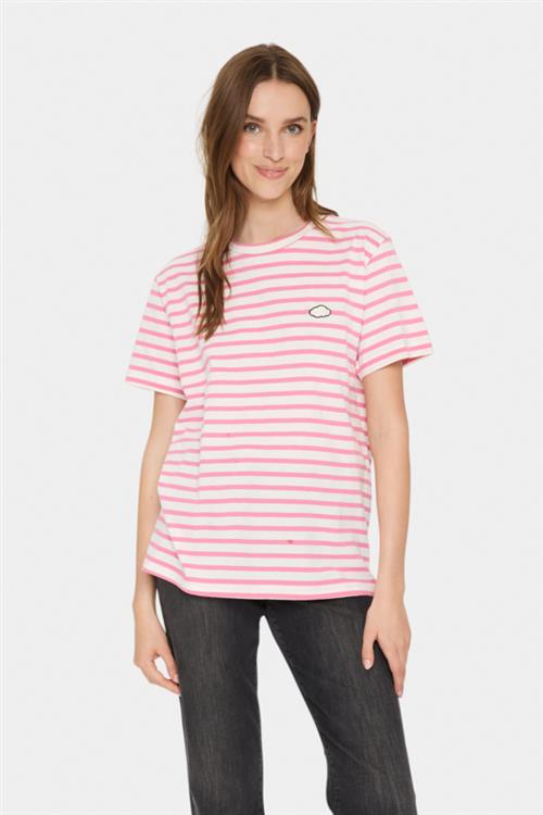 Saint Tropez Ganikasz Tshirt Kvinde Chateau Rose Kortærmede T-shirts Regular Fit Str XS - hos Magasin