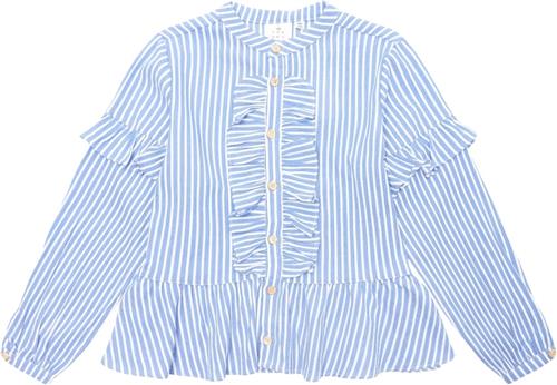 The New Tnlaila L_S Shirt Str 98-104 cm/3-4 år - China Blue Skjorter Bomuld hos Magasin