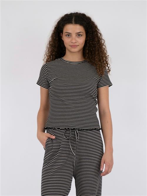 Se Neo Noir Lonnie Stripe Tee Kvinde Black Toppe Str 36 - hos Magasin ved Magasin