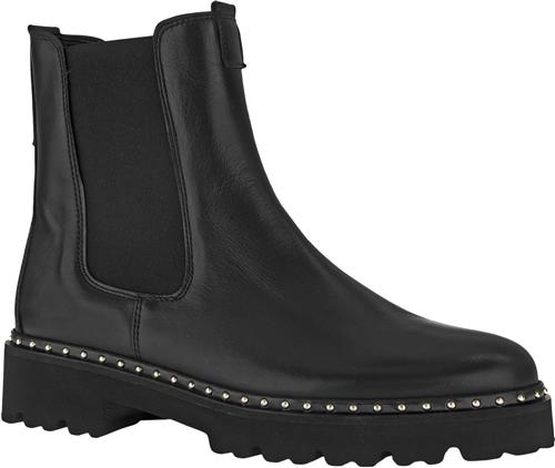 Gabor Schwarz Gold/foulardmic./Niete Kvinde Sort Chelsea Boots Str 38 - hos Magasin