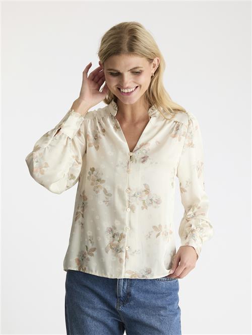 Se Neo Noir Massima Soft Blossom Blouse Kvinde Creme Langærmede Bluser Str 34 - hos Magasin ved Magasin