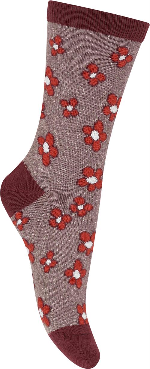 Melton Blossom Socks Str 23/26 - Grape Shake Strømper Bomuld hos Magasin