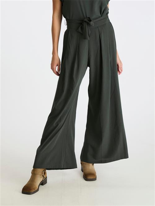 Neo Noir Lana Pants Kvinde Dark Green Bukser Med Brede Ben Str 42 - hos Magasin