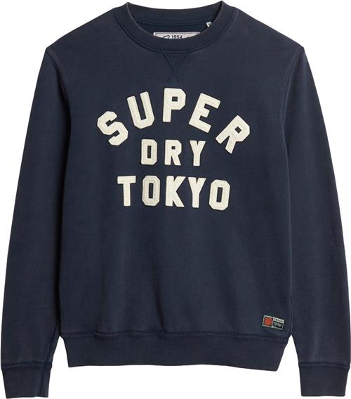 Superdry Vintage Athletic Crew Mand Rich Navy Sweatshirts Str M - hos Magasin