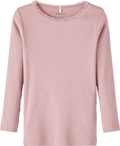 Name It Nmfkab LS TOP Noos Str 86 - Deauville Mauve/melange Langærmede T-shirts hos Magasin