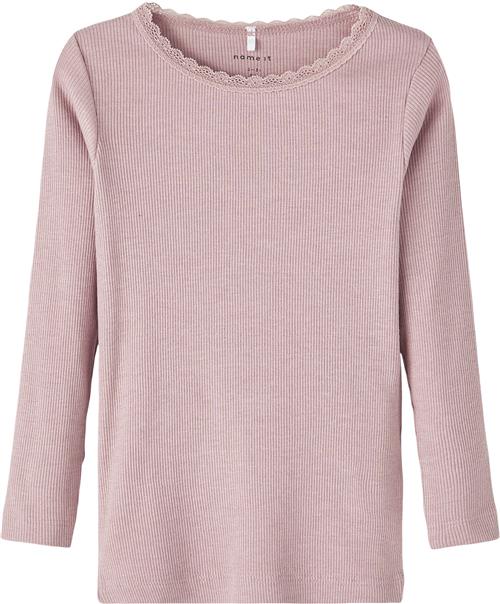 Se Name It Nmfkab LS TOP Noos Str 98 - Deauville Mauve/melange Langærmede T-shirts hos Magasin ved Magasin