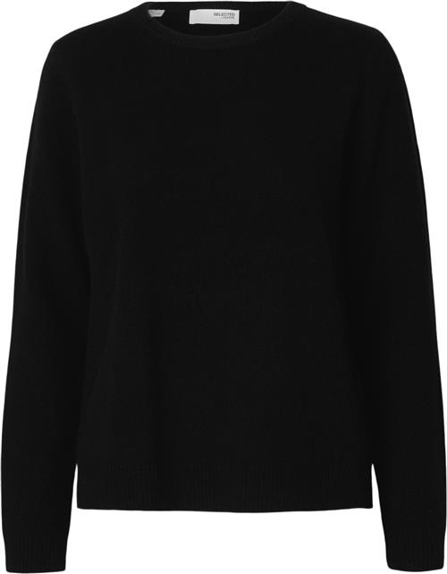 Se Selected Femme Slfmanila LS Knit Cashmere Oneck N Kvinde Sort Sweaters Str S Cashmere - hos Magasin ved Magasin