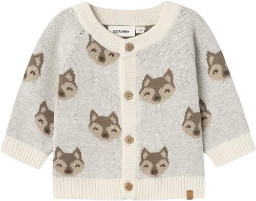 Lil' Atelier Nbmlamoe LS Knit Card LIL Str 68 - Birch Cardigans hos Magasin