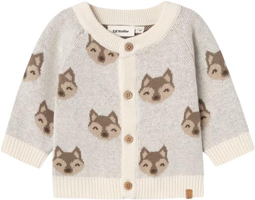 Se Lil' Atelier Nbmlamoe LS Knit Card LIL Str 80 - Birch Cardigans hos Magasin ved Magasin