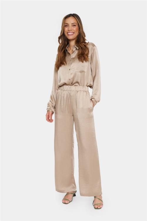 Saint Tropez Dinnesz Pants Kvinde Dune Bukser Med Brede Ben Loose Fit Str XL - hos Magasin