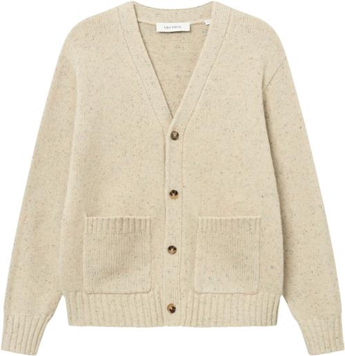 Les Deux Gary Fleck Wool Cardigan Mand Light Sand Cardigans Str S - Uld hos Magasin