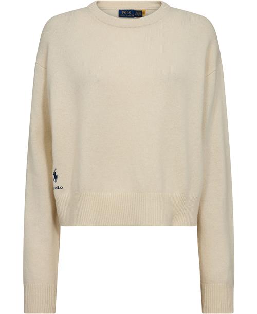 Polo Ralph Lauren 2/15 Wl/ny/cash Rwslsl-plo Kvinde Authentic Cream Sweaters Str S - hos Magasin