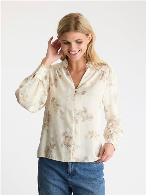 Se Neo Noir Massima Soft Blossom Blouse Kvinde Creme Langærmede Bluser Str 40 - hos Magasin ved Magasin