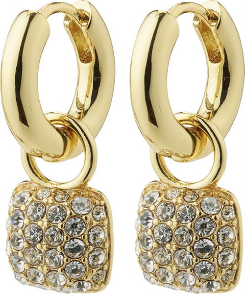 Pilgrim Cindy Recycled Crystal Hoop Earrings Goldplated one size - Creoler hos Magasin