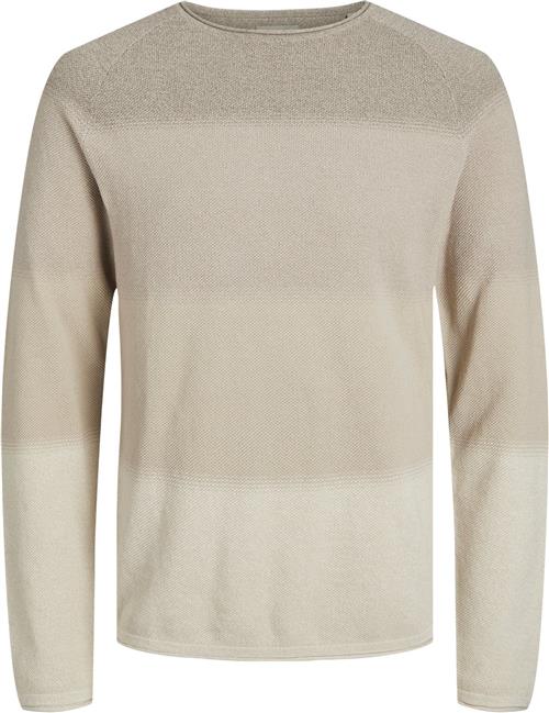 Jack & Jones Jjehill Knit Crew Neck Noos Mand Oatmeal/gradient Sweaters Str XS - hos Magasin