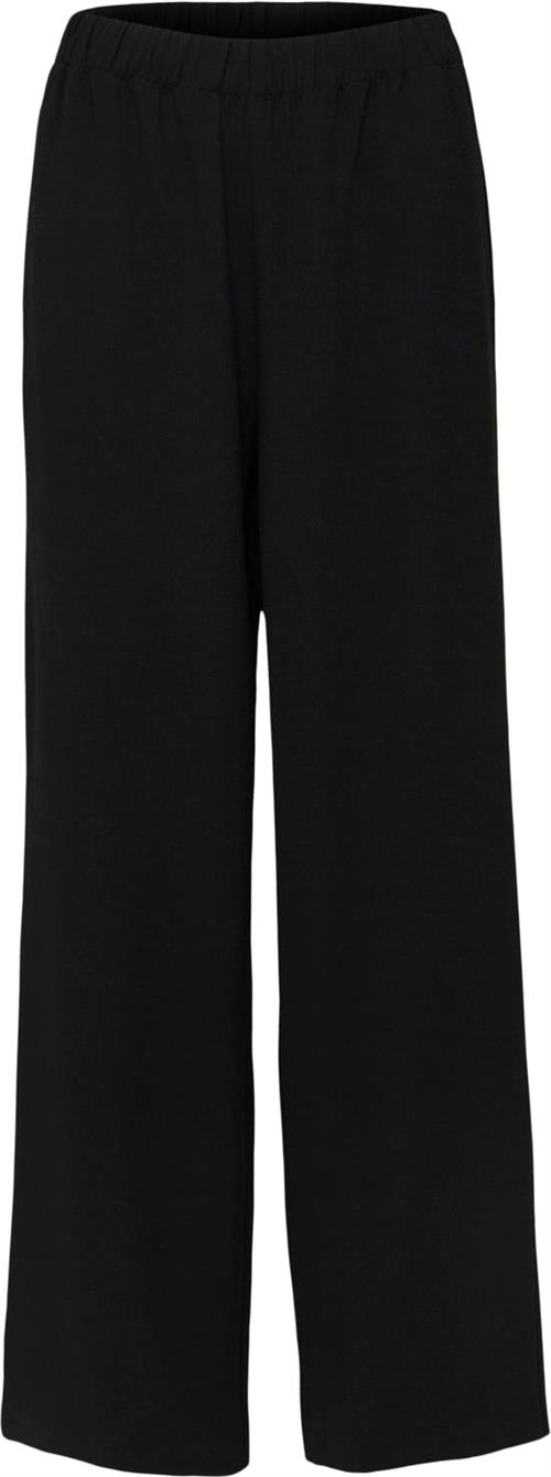 Selected Femme Slftinnirelaxed MW Wide Pant N NOO Kvinde Sort Bukser Med Brede Ben Str "34/""32" - hos Magasin