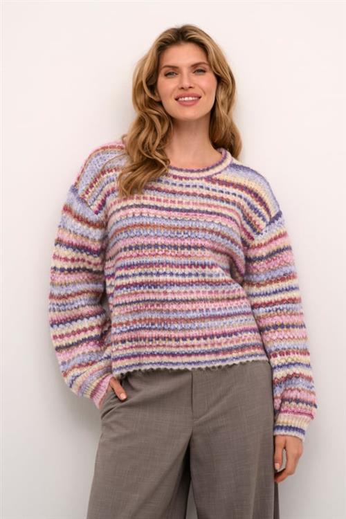 Se Culture Cuhazel Pullover Kvinde Purple Melange Multi Sweaters Str L - hos Magasin ved Magasin