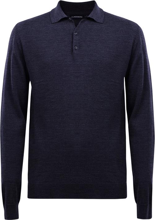 J. Lindeberg Noel Light Merino Polo Shirt Mand 6855 Langærmede Poloer Str S Merino - hos Magasin