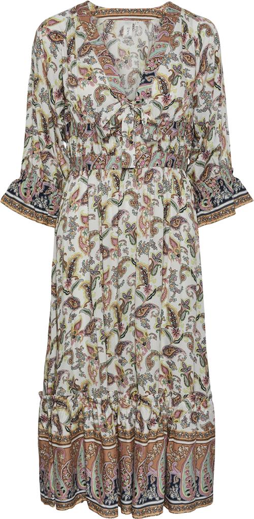 YAS Yasgemma 3/4 Midi Dress Fest Kvinde Apricot Ice/gemma Print Maxi Kjoler Str S - hos Magasin