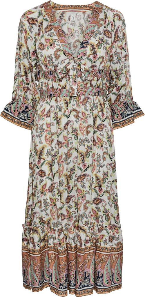 YAS Yasgemma 3/4 Midi Dress Fest Kvinde Apricot Ice/gemma Print Maxi Kjoler Str XL - hos Magasin