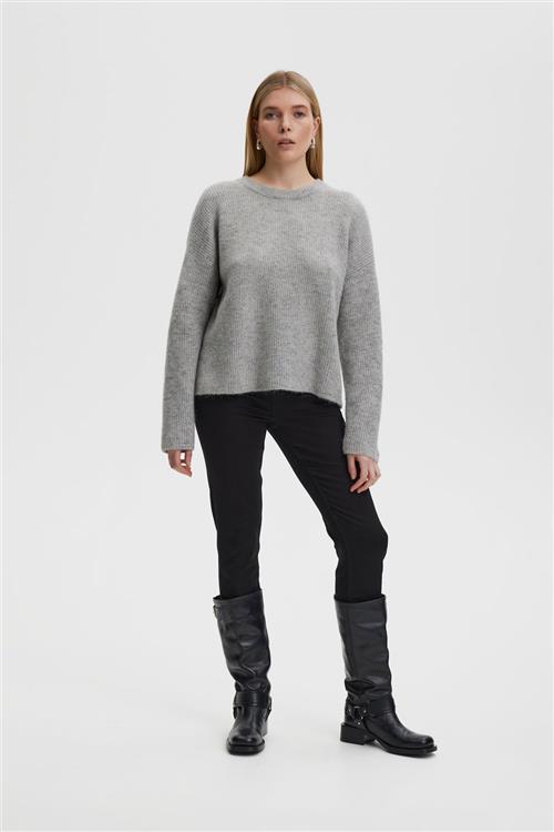 Se Gestuz Alphagz Roundneck Noos Kvinde Light Grey Melange Sweaters Str XS - hos Magasin ved Magasin