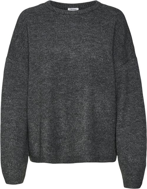 Vero Moda Vmgemma LS Oneck Knit VMA Noos Kvinde Dark Grey Melange Sweaters Str S - hos Magasin